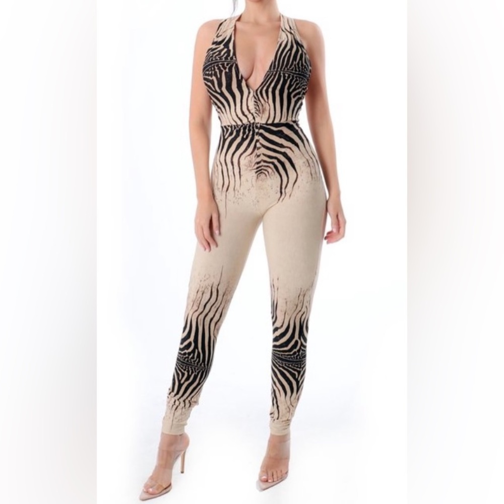 Low plunge backless jumpsuit